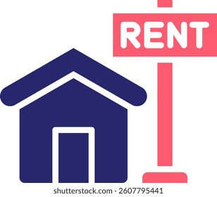 Rent Icon Fill Vector Illustration