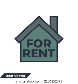 para la ilustración vectorial del logotipo del icono de alquiler. Plantilla de símbolo de casa para alquiler para colección de diseño gráfico y web