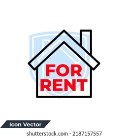 for rent icon logo vector illustration. House for rent symbol template for graphic and web design collection