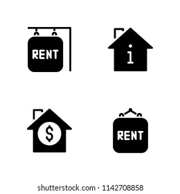 rent icon set. rent, for rent and house vector icon for graphic design and web