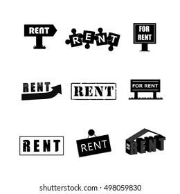 Rent Icon set isolated on white background, vector illustration   