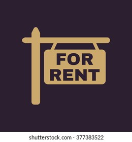 The for rent icon. Rent symbol. Flat Vector illustration