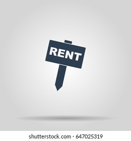 The For Rent Icon. Rent Symbol. Flat Vector Illustration