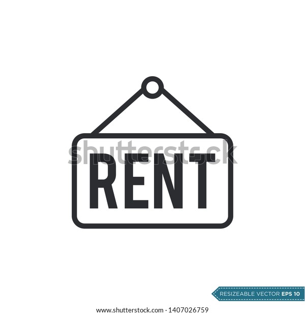 For Rent Icon\
Vector Template Flat\
Design
