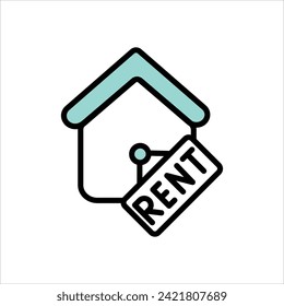  Icono de alquiler con vector de fondo blanco