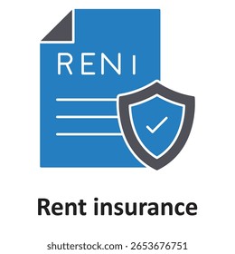  Rent insurance :Vector Icon which can easily modify or edit

