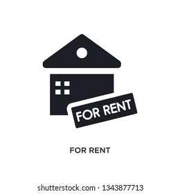 for rent isolated icon. simple element illustration from real estate concept icons. for rent editable logo sign symbol design on white background. can be use for web and mobile