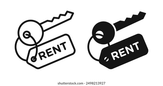 rent key iconicon vector collection in outlined and solid style