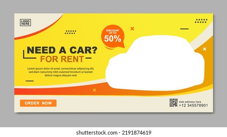 Rent a Luxury car for social media banner template. web banner for the car.