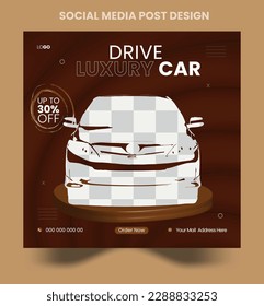 Rent a Luxury car for social media banner template, social media post for the car.