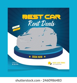 Rent a Luxury car for social media banner template design 