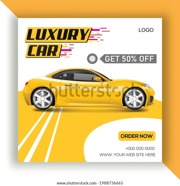 Rent a Luxury car for social media banner\
template. social media post for the\
car.