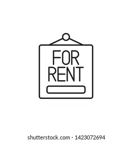for rent, nameplate icon. Simple thin line, outline vector of Real Estate icons for UI and UX, website or mobile application