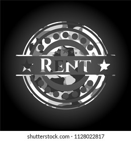 Rent on grey camo pattern