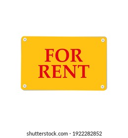 for rent on yellow background
