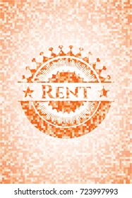 Rent orange mosaic emblem