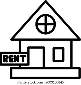 Rent Outline Vector Icon Design
