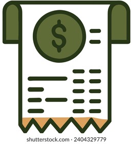 Rent payment receipt. vektor icon illustation