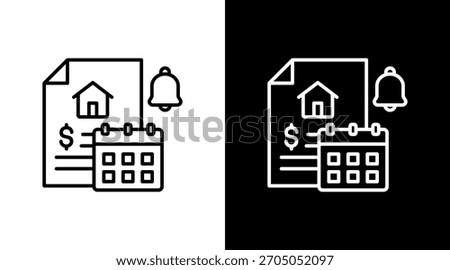 Rent Payment Reminder White Icon Set Design