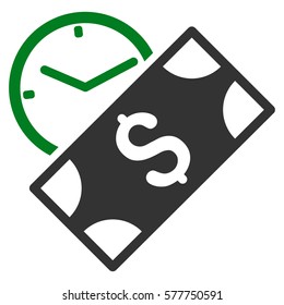 Rent Payment vector icon. Illustration style is a flat iconic bicolor green and gray symbol on white background.