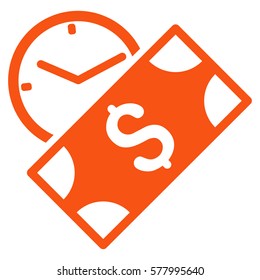Rent Payment vector icon. Illustration style is a flat iconic orange symbol on white background.