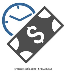 Rent Payment vector icon. Illustration style is a flat iconic bicolor cobalt and gray symbol on white background.