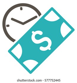 Rent Payment vector pictogram. Illustration style is a flat iconic bicolor grey and cyan symbol on white background.
