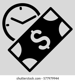 Rent Payment vector pictogram. Illustration style is a flat iconic black symbol on light gray background.