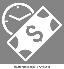 Rent Payment vector pictogram. Illustration style is a flat iconic white symbol on gray background.
