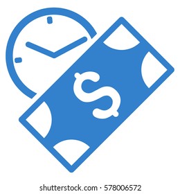 Rent Payment vector pictogram. Illustration style is a flat iconic cobalt symbol on white background.