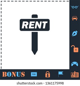 For Rent. Perfect icon with bonus simple icons