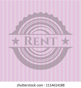 Rent pink emblem. Retro