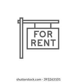For rent placard line icon.