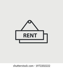 for rent post sign vector icon