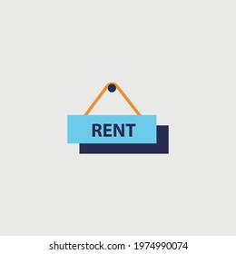 For Rent Post Sign Vector Icon