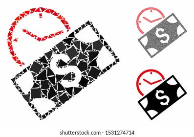 Rent recurring payment composition of abrupt items in variable sizes and color hues, based on rent recurring payment icon. Vector inequal items are organized into illustration.