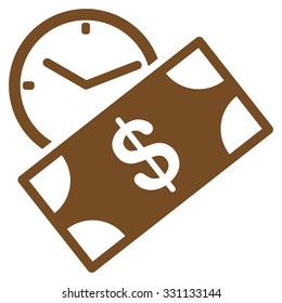 Rent Recurring Payment vector icon. Style is flat brown symbol, rounded angles, white background.