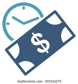 Rent Recurring Payment vector icon. Style is flat bicolor cyan and blue symbol, rounded angles, white background.