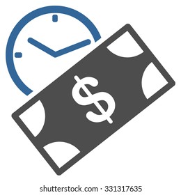 Rent Recurring Payment vector icon. Style is flat bicolor cobalt and gray symbol, rounded angles, white background.