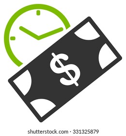 Rent Recurring Payment vector icon. Style is flat bicolor eco green and gray symbol, rounded angles, white background.