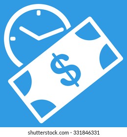 Rent Recurring Payment vector icon. Style is flat white symbol, rounded angles, blue background.