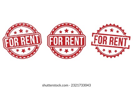 For rent Red Rubber Stamp set