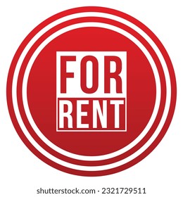 For rent red vector banner illustration on white background.