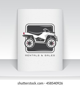 Rent, sale and repair - bicycles, mopeds and scooters. Bicycling Club. Detailed elements. Old retro vintage grunge. Scratched, damaged, dirty effect. Typographic labels, stickers, logos and badges. 
