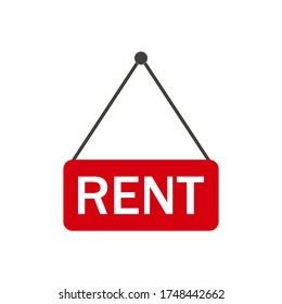 For rent sign board. rented car, apartment or house, rental property, real estate concept