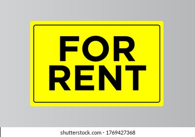 For rent sign board. Rented car, apartment or house, rental property, real estate concept