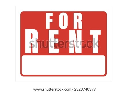 For rent Sign board, vector illustration.