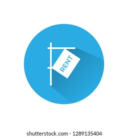 Rent sign flat icon vector