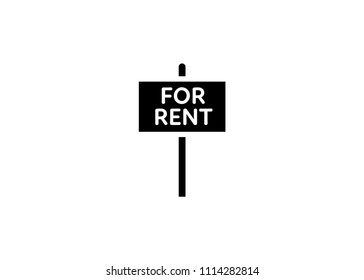  for rent sign icon flat