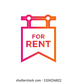 Rent sign - For rent icon vector